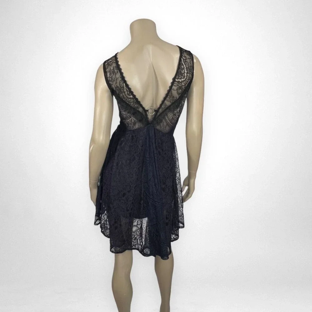 FREE‎ PEOPLE Don't You Dare Lace Black Dress M